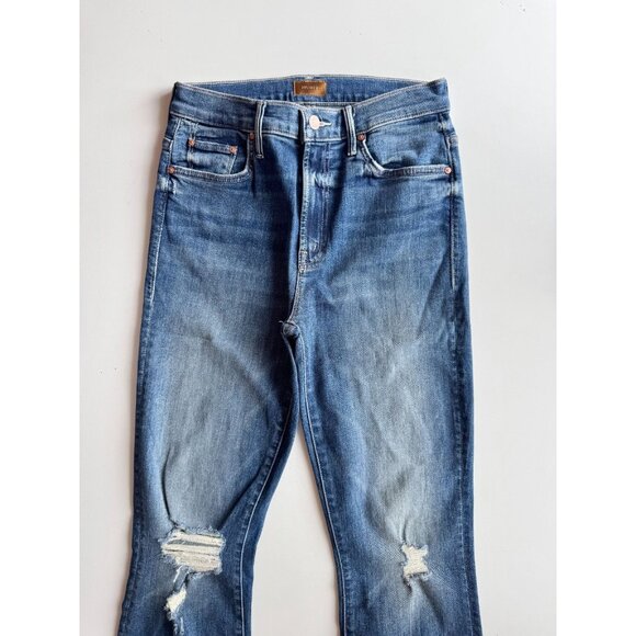 MOTHER The Insider Crop Step Chew Dancing On Coals Bootcut Jeans, Size 27 - Picture 6 of 15